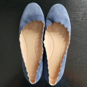 Chloe - Lauren scalloped suede flats size 38/7.5us